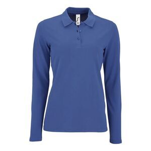 SOLS Womens/Ladies Perfect Pique Long-Sleeved Polo Shirt / Royal Blue